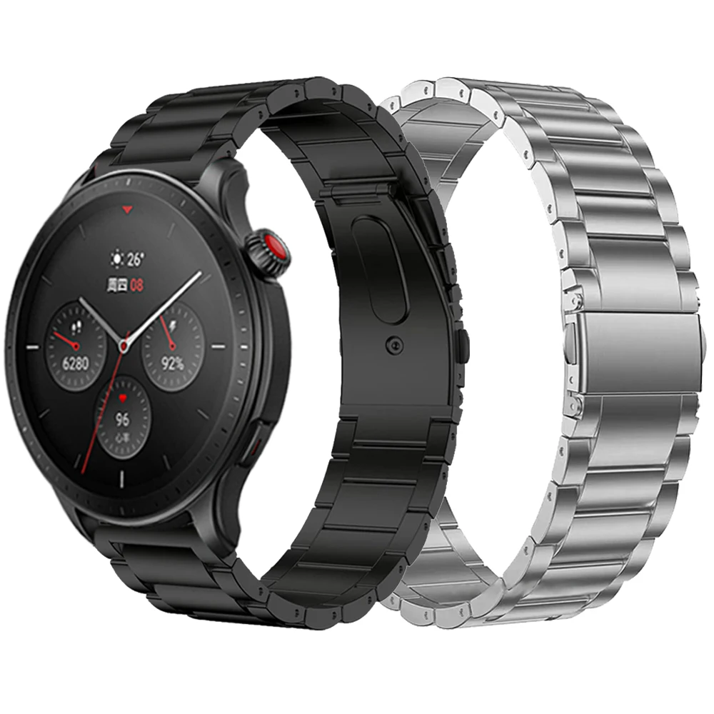 

Titanium Metal 20mm 22mm Strap For Huami Amazfit GTR 4 / GTR 3 Pro 2 2e 47mm 42mm Band Stratos GTS 2 Bip Watchbands Accessories