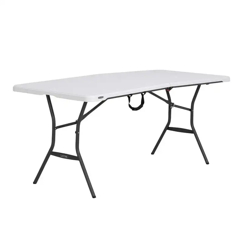 

6-Foot Fold-In-Half Table, Light Commercial, White (280857) Ultralight Hiking Climbing Picnic Folding Tables