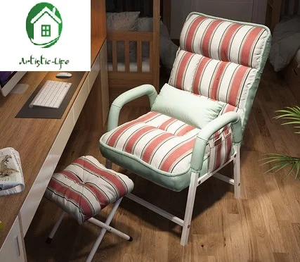 

Кресло игровое артистичное для дома, кресло с подголовником для сидения, офиса, спальни, общежития, простое кресло с откидывающейся спинкой