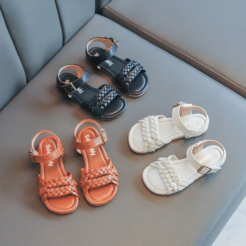 

Сандалии для девочек, модные детские пляжные босоножки с мягкой подошвой, Нескользящие, лето