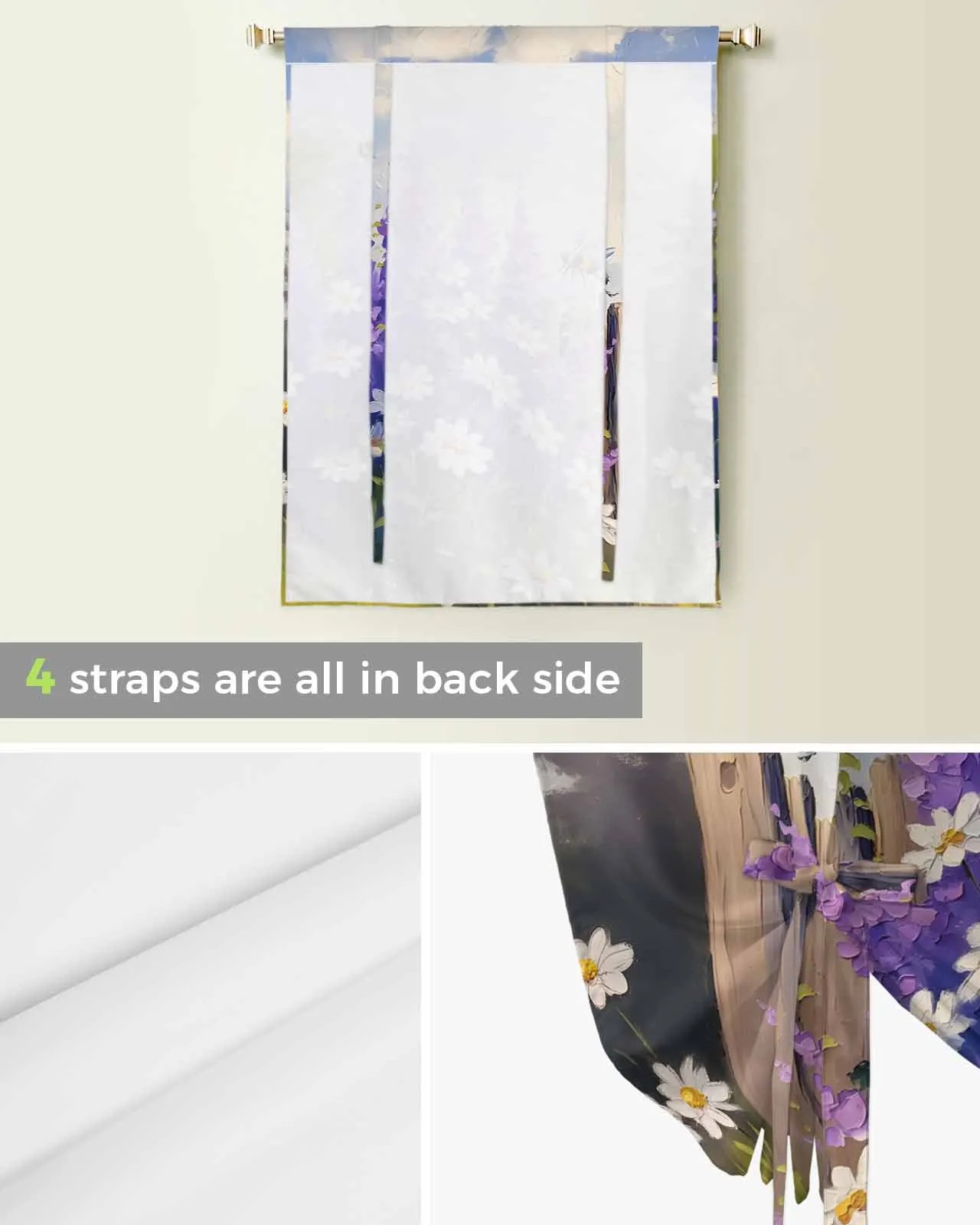 Картина маслом фиолетовая лаванда Маргаритка пчела оконные занавески для