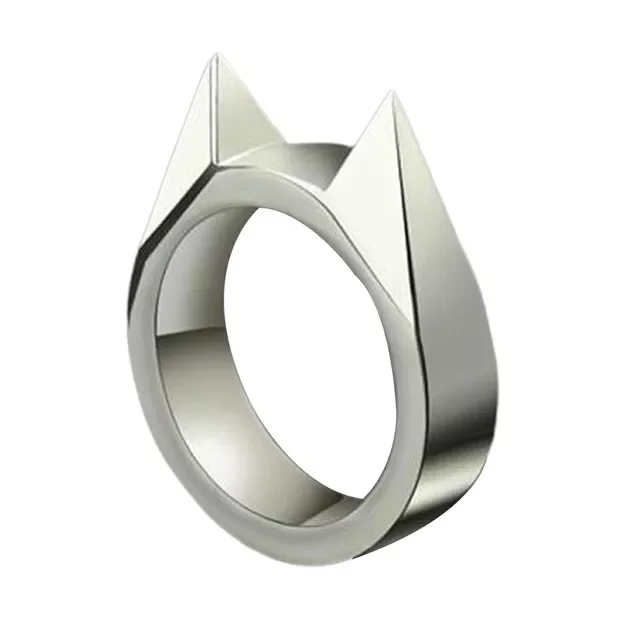 

Women Men Safety Survival Ring Tool Self Defence Stainless Steel Ring Finger Defense Ring Tool Silver Gold Black Color
