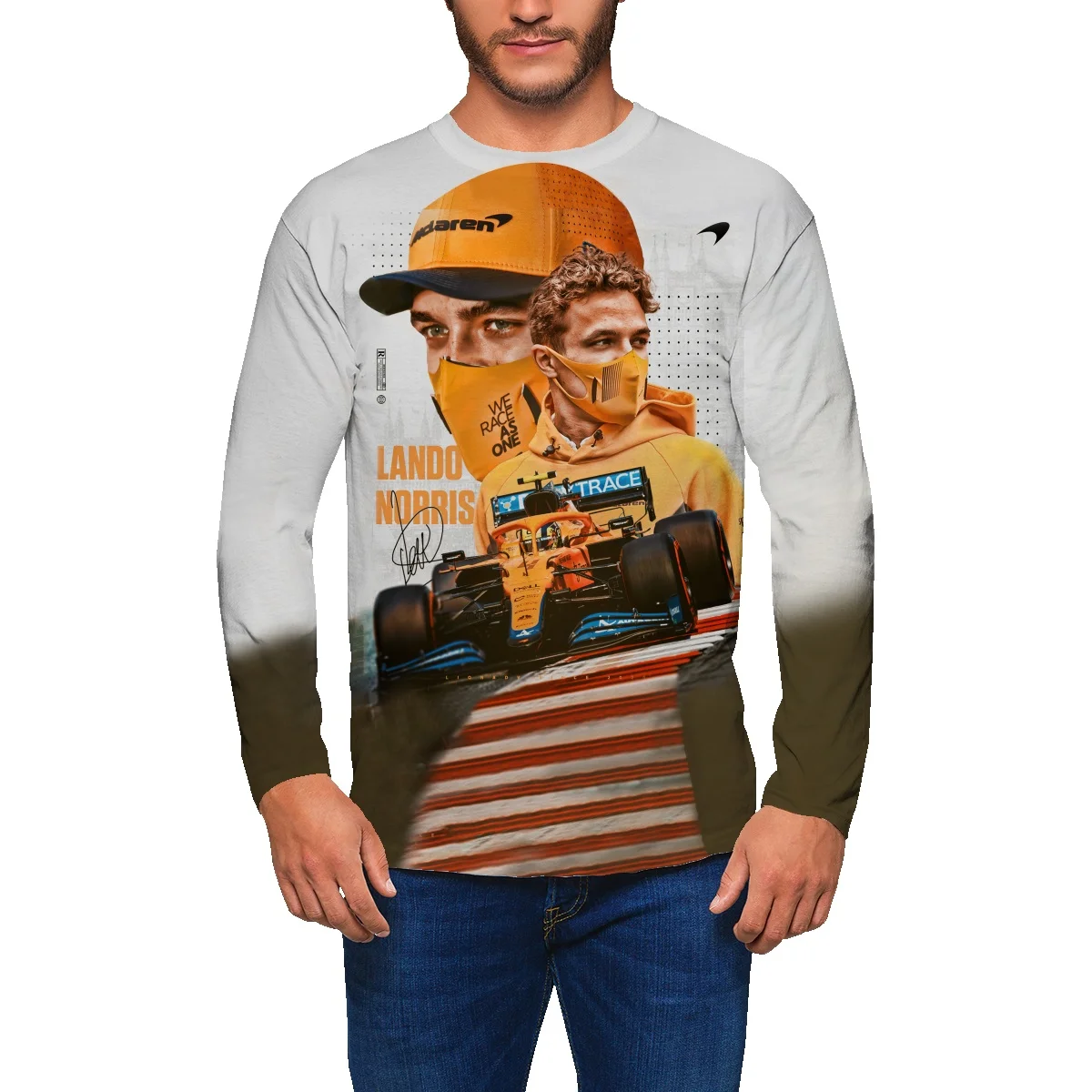 

Футболка мужская с длинным рукавом, универсальный Тонкий Топ, брендовая свободная Осенняя рубашка, весна-осень