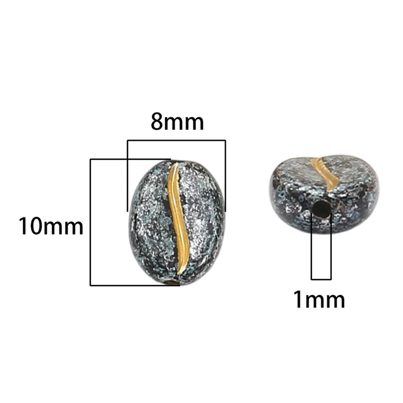 Акриловые бусины в форме кофейных зерен 10x8 мм 20/50 шт