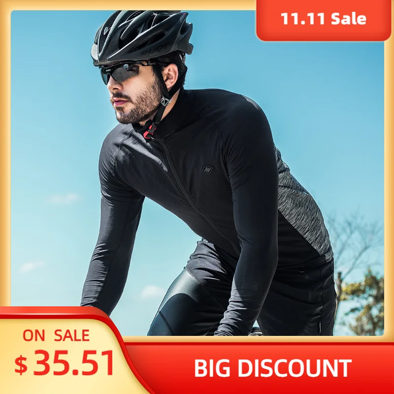 

Santic Men's Winter Cycling Jacket Bicycle Jacket Warm Top Bicycle Equipment Warm Long Sleeve Cycling Equipment M6C01070H