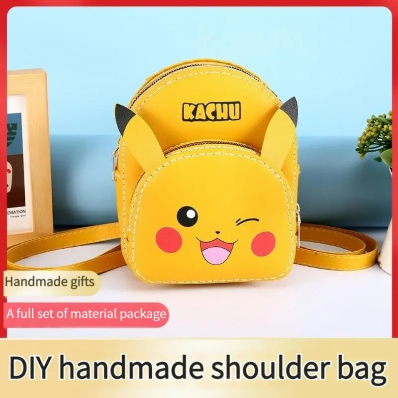 

Diy Материал посылка ручная работа сумка Покемон Пикачу для плетения кавайная Аниме Фигурка маленькая сменная Детская сумка подарок мультяшный милый