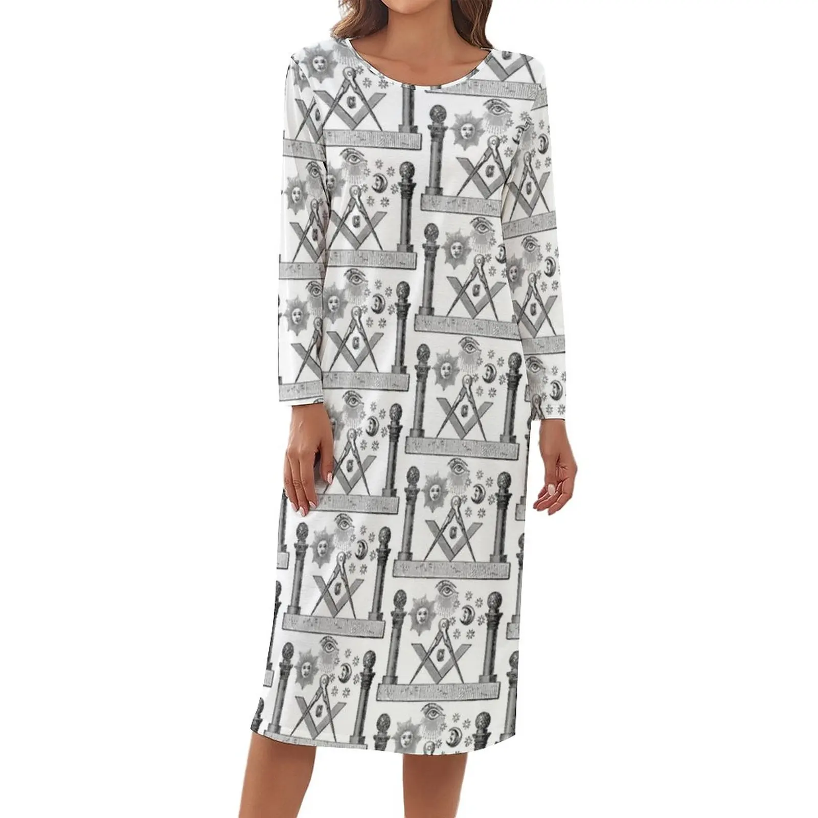 

Freemason Pajama Organization Long Sleeve Night New Dress Aesthetic Women Plus Size Sleepwear