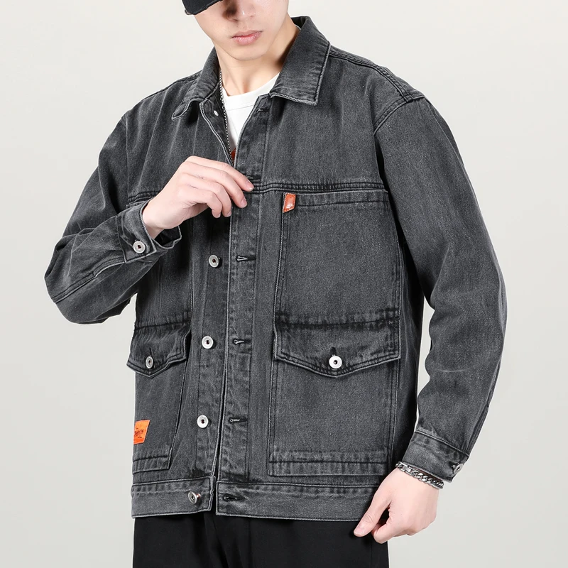 

Casual Denim Jacket for Men Coat Single-breasted Cardigan Jacket Men Denim Coat Male Jacket chaquetas hombre куртка мужская