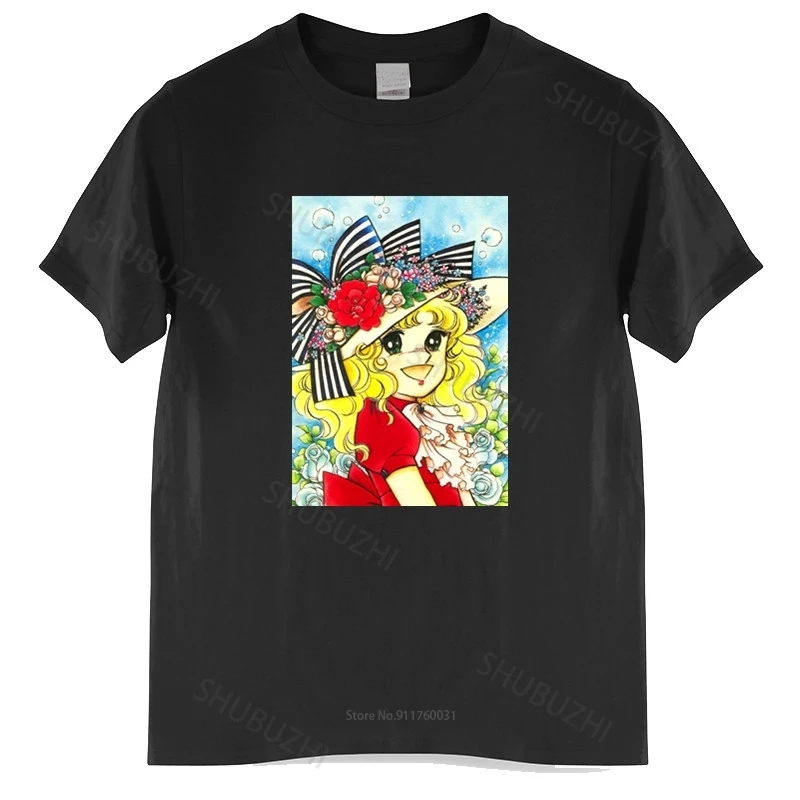 

New Arrived Mens t shirt T-SHIRT CANDY CANDY CARTONE ANIMATO ANNI 80 Bigger Size Homme Black T-shirt drop shipping