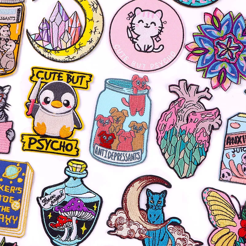 Мультяшная аппликация вышитые нашивки для одежды наклейки милые с животными