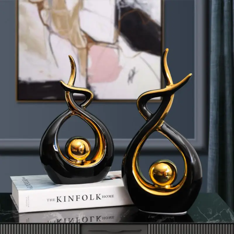 

Абстрактное керамическое украшение для офисного стола, искусство ручной работы, аксессуары для гостиной, искусство