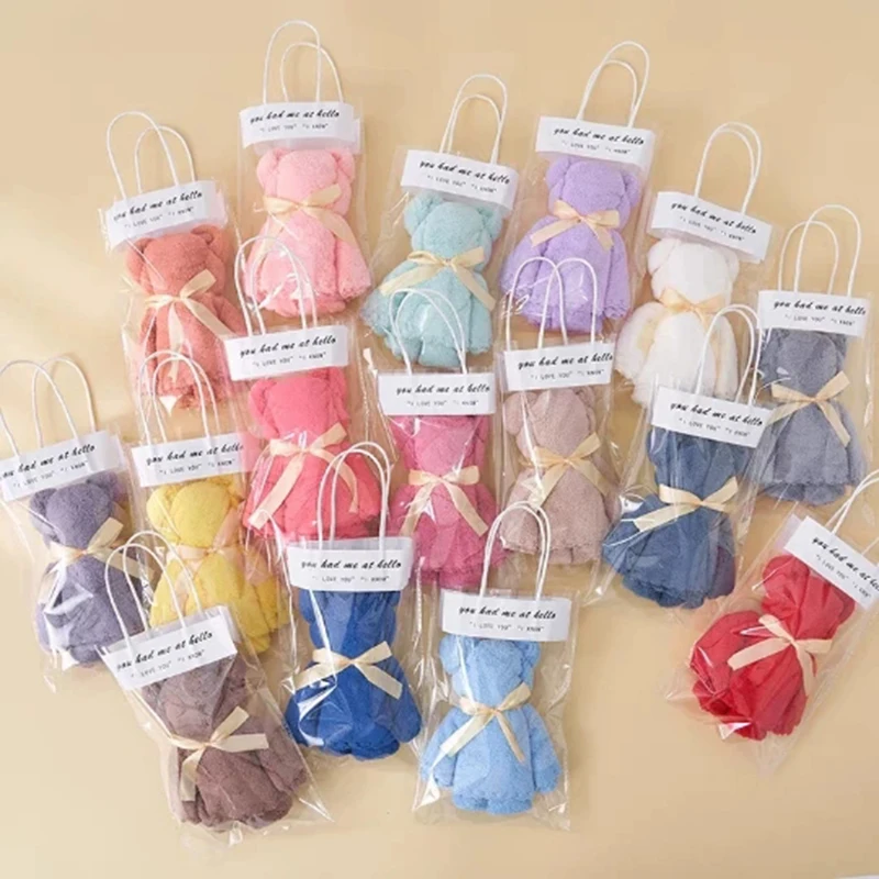 Коралловое бархатное полотенце в виде медведя для взрослых детей праздника