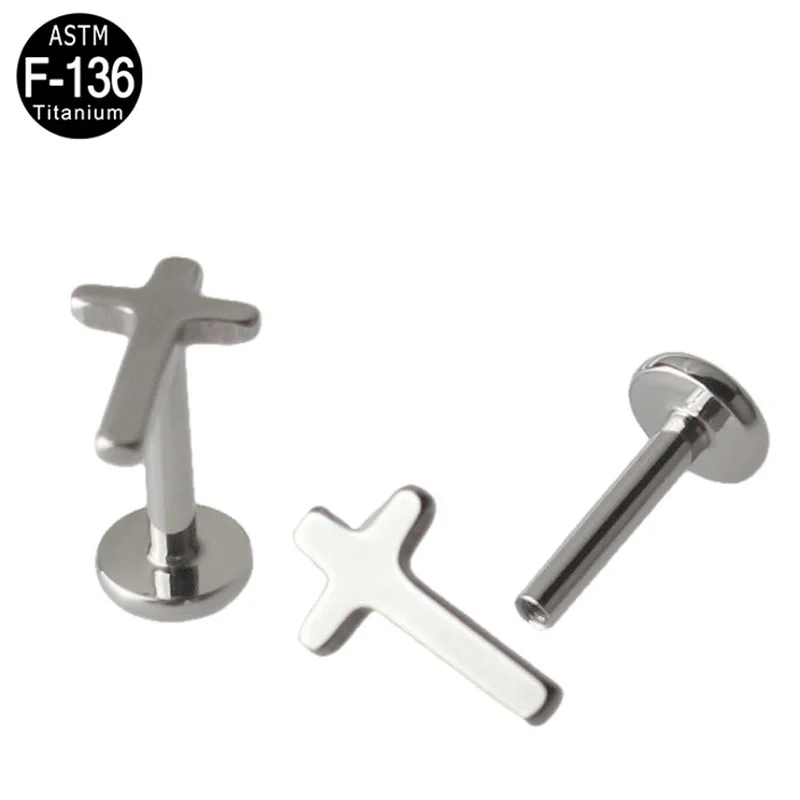 

2Pcs Titanium Lip Piercing Star/cross/lightning/moon/Heart Shape Tongue Nail Ear Studs Internally Threaded Earring Body Jewelry