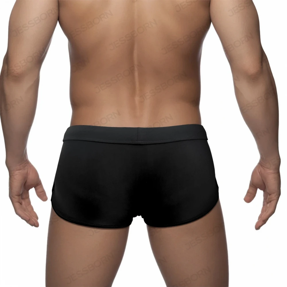 Сексуальные мужские плавки однотонные нейлоновые купальные костюмы для