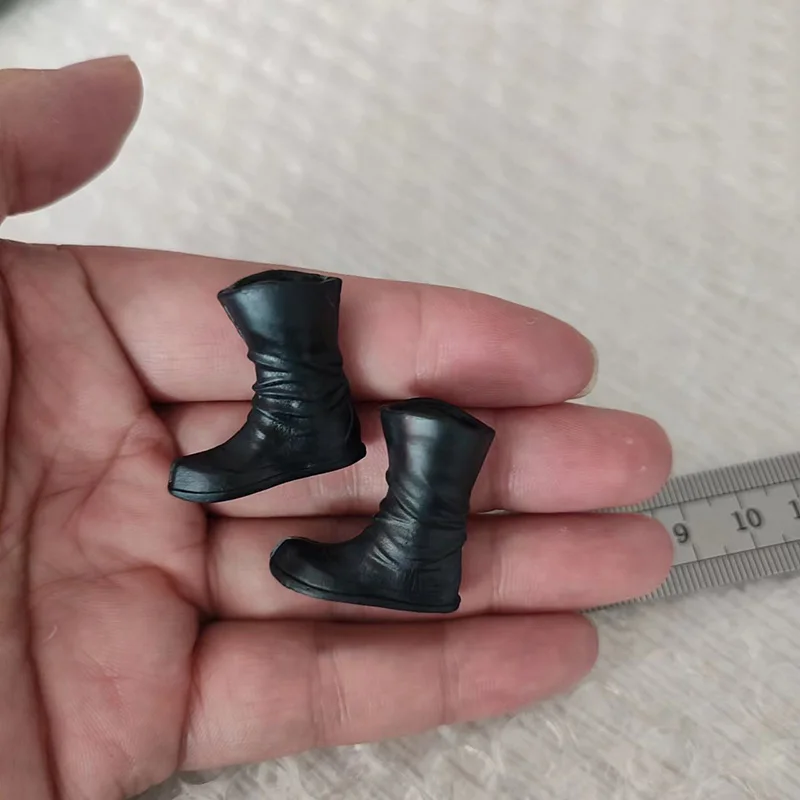 

1/12 Scale Male Soldier Black High Combat Boots Solid Inside Shoes Model for 6 inches GWTOYS/VTOYS Body