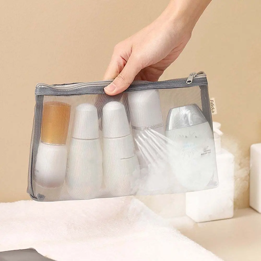 

Простая прозрачная подарочная нейлоновая Сетчатая Сумка для хранения, сумка для макияжа, сумка для губной помады, косметички