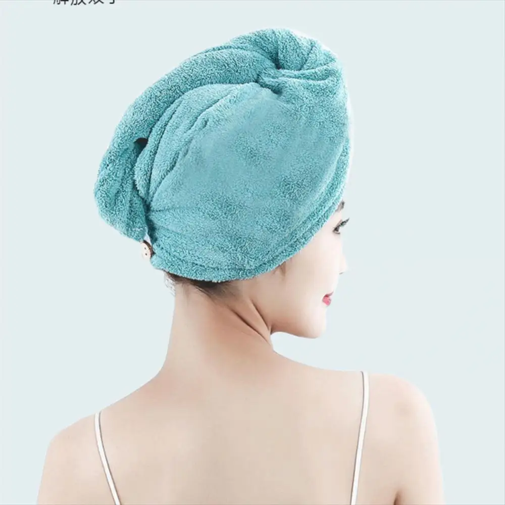 

Hair Towel Women Girl's Microfiber Shower Dry Hair Cap Bathroom Bath Hats Quick Drying Soft For Lady Turban Head Hair Bonnet