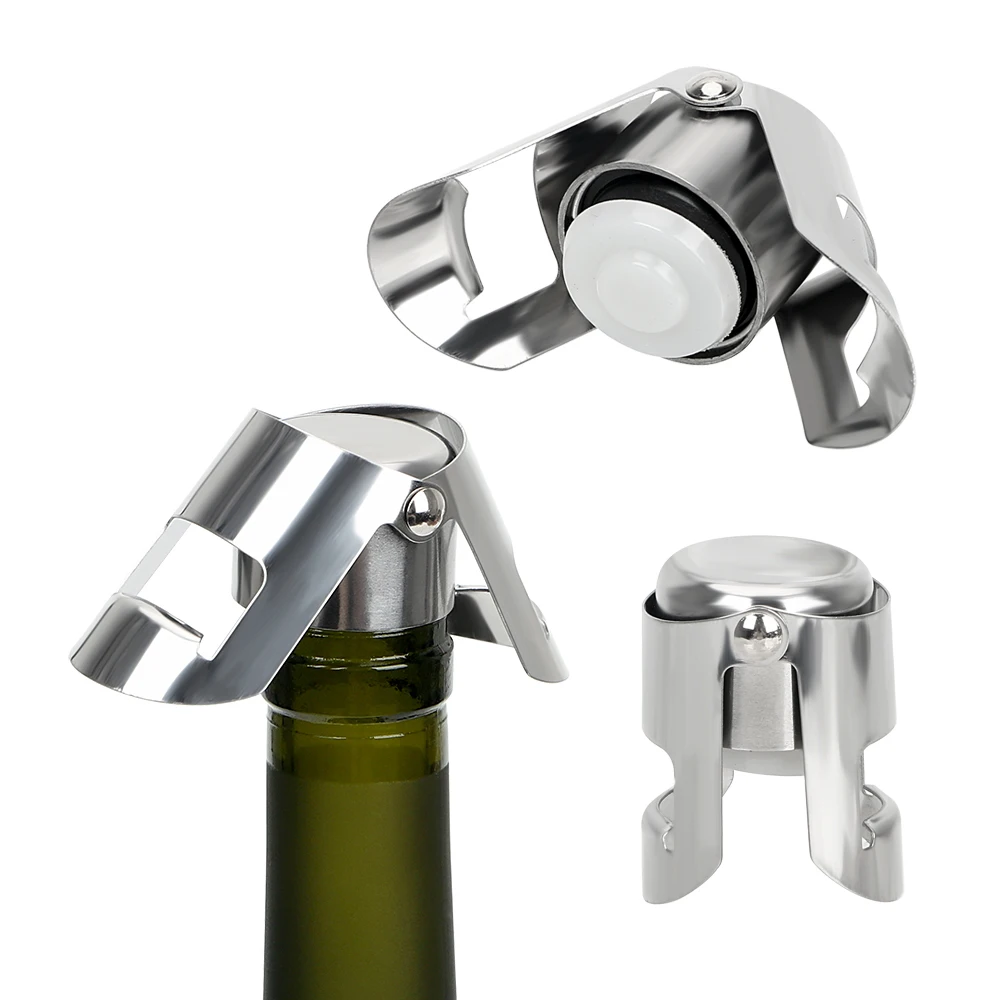 

2022 New Wine Beer Bottle Cork Plug Wine Bottle Stopper Bar Tools Sealing Bottle Cap Stainless Steel Champagne Sparkling Stopper