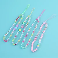 bohemian phone chain acrylic letter beaded mobile phone chain for women cellphone strap anti lost lanyard jewelry