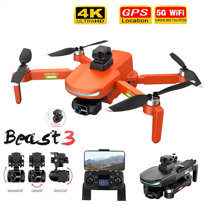 

Дрон с GPS, Wi-Fi, 8K HD, профессиональная камера, 3-осевой стабилизатор, безщеточный двигатель, обход препятствий