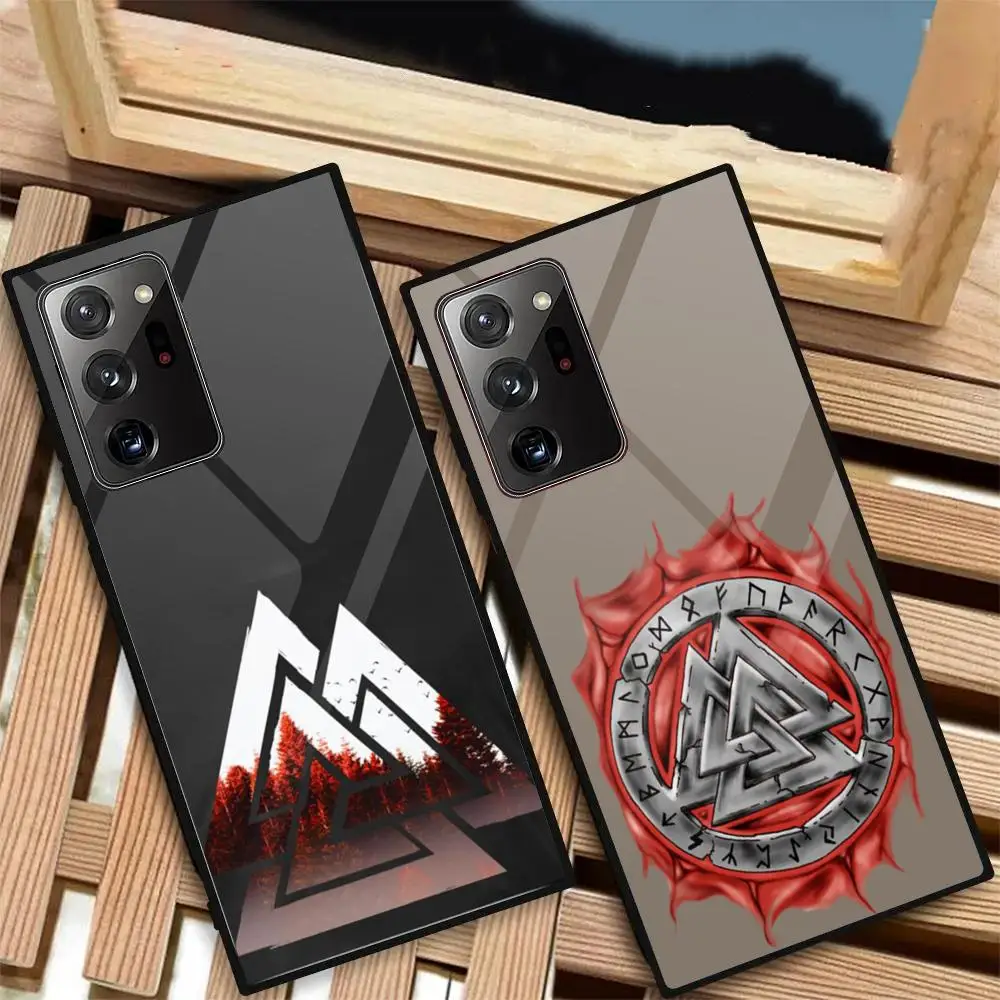 1-ПК V-Valknuts символ MAISTO чехол для телефона стеклянный Samsung Galaxy S20 S21 S22 S23 S24 Note20 Ultra Plus Fe