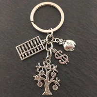 fashion calculator keychain keychain jewelry money tree wallet abacus pendant bag chain men and women jewelry gifts student gift