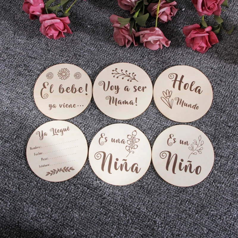 

6 Pcs/Set Handmade Baby Milestone Cards Newborn Monthly Recording Card Photocard