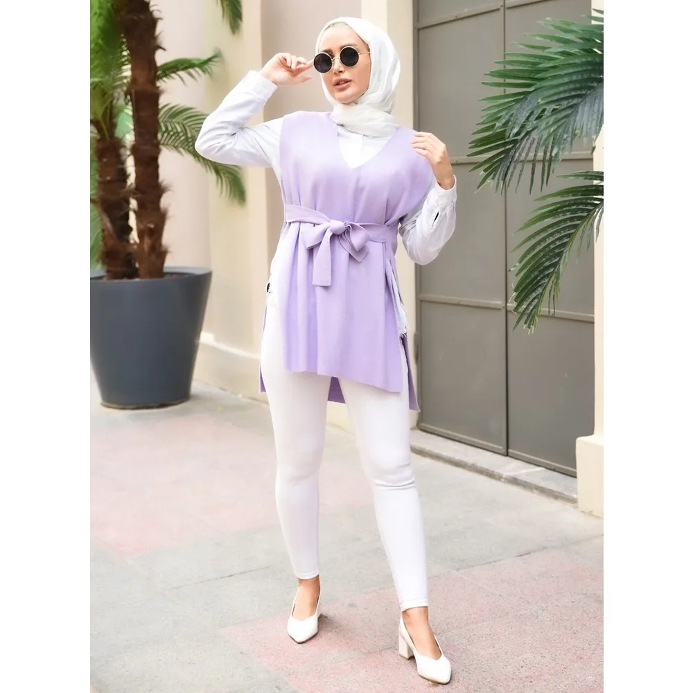 

Вязаный джемпер с V-образным вырезом