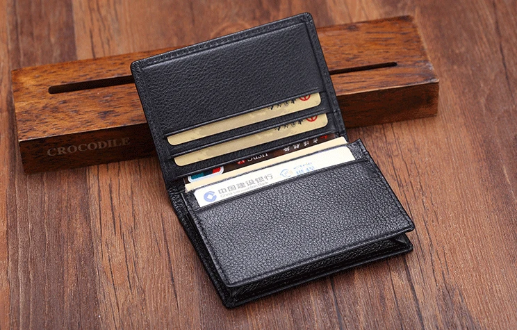 Luxury Fashion Genuine Leather card Wallets men credit card holders women card&ID holder male organizer Business card holder images - 6