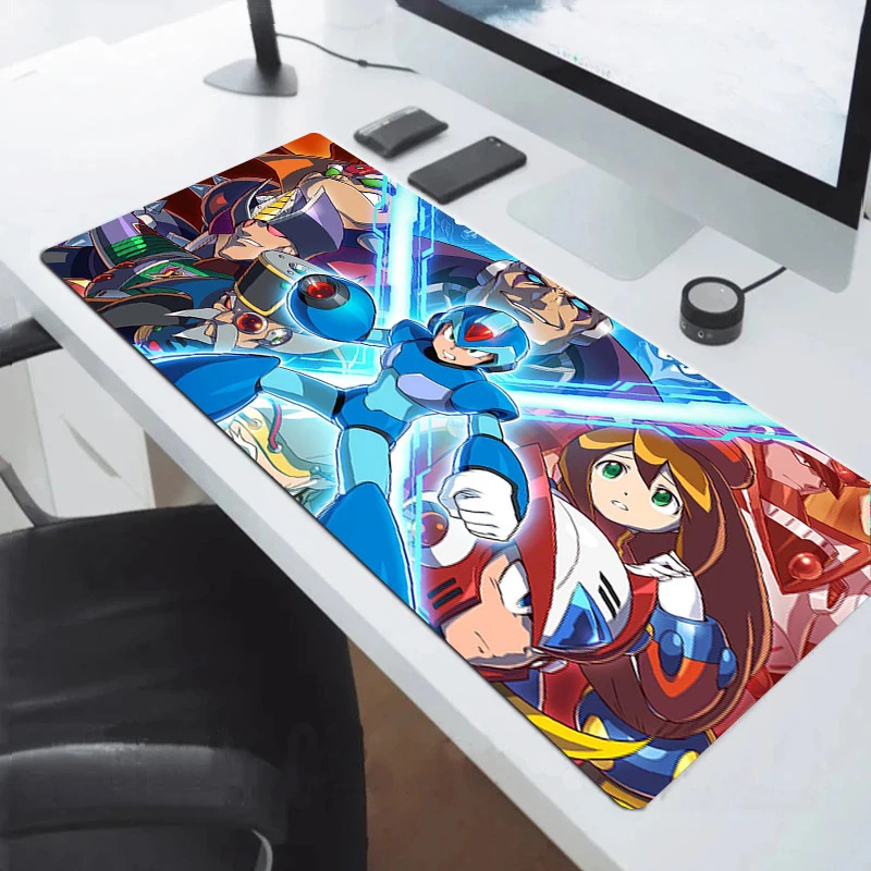 

Rockman Xxl Mousepad Gamer 900x400 Rubber Desk Accessories Mega Man Non-slip Mouse Pad Gaming Keyboard Cabinet Mat Mats Pc Table