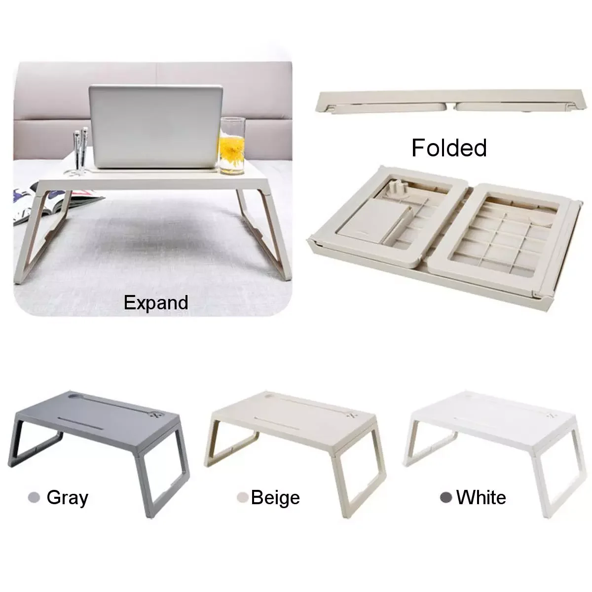 

2023 Adjustable Folding Computer Table Laptop Desk Home Laptop Bed Tray Table Desk Lap Desk for Study and Reading Bed Top Tray T