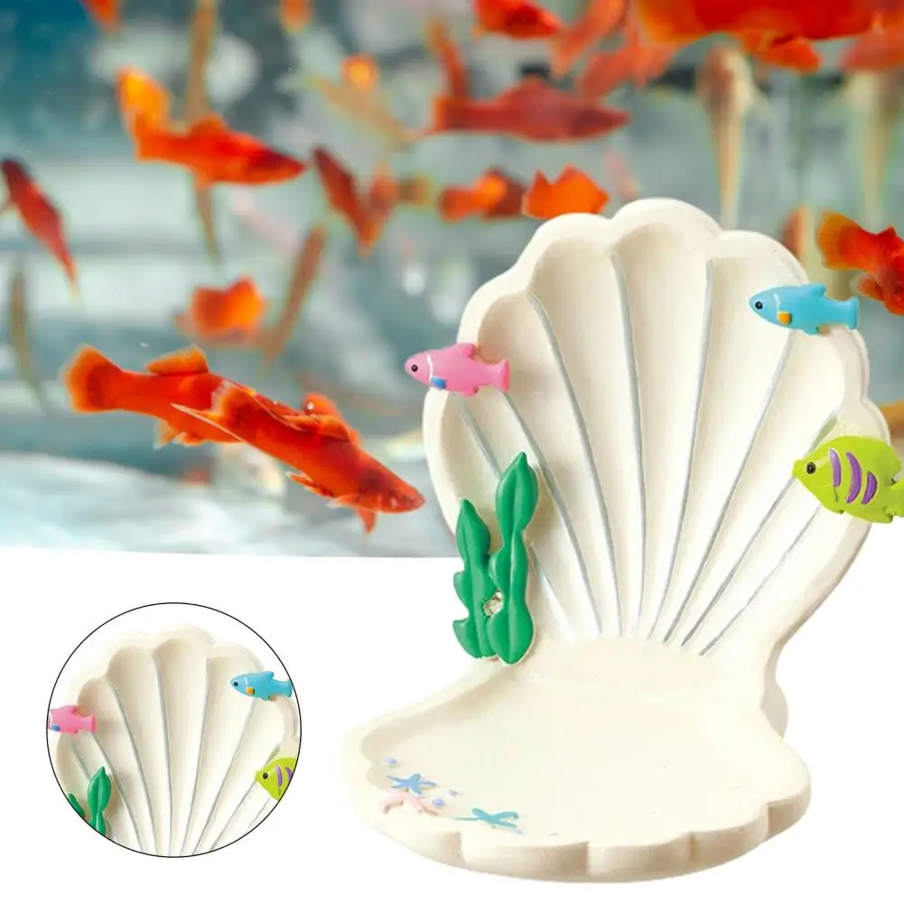 

Sea Series Shell-shaped Fish Tank Aquarium Ornament Lovely Non-fading Desktop Ornament Aquarium Decoration Supplies