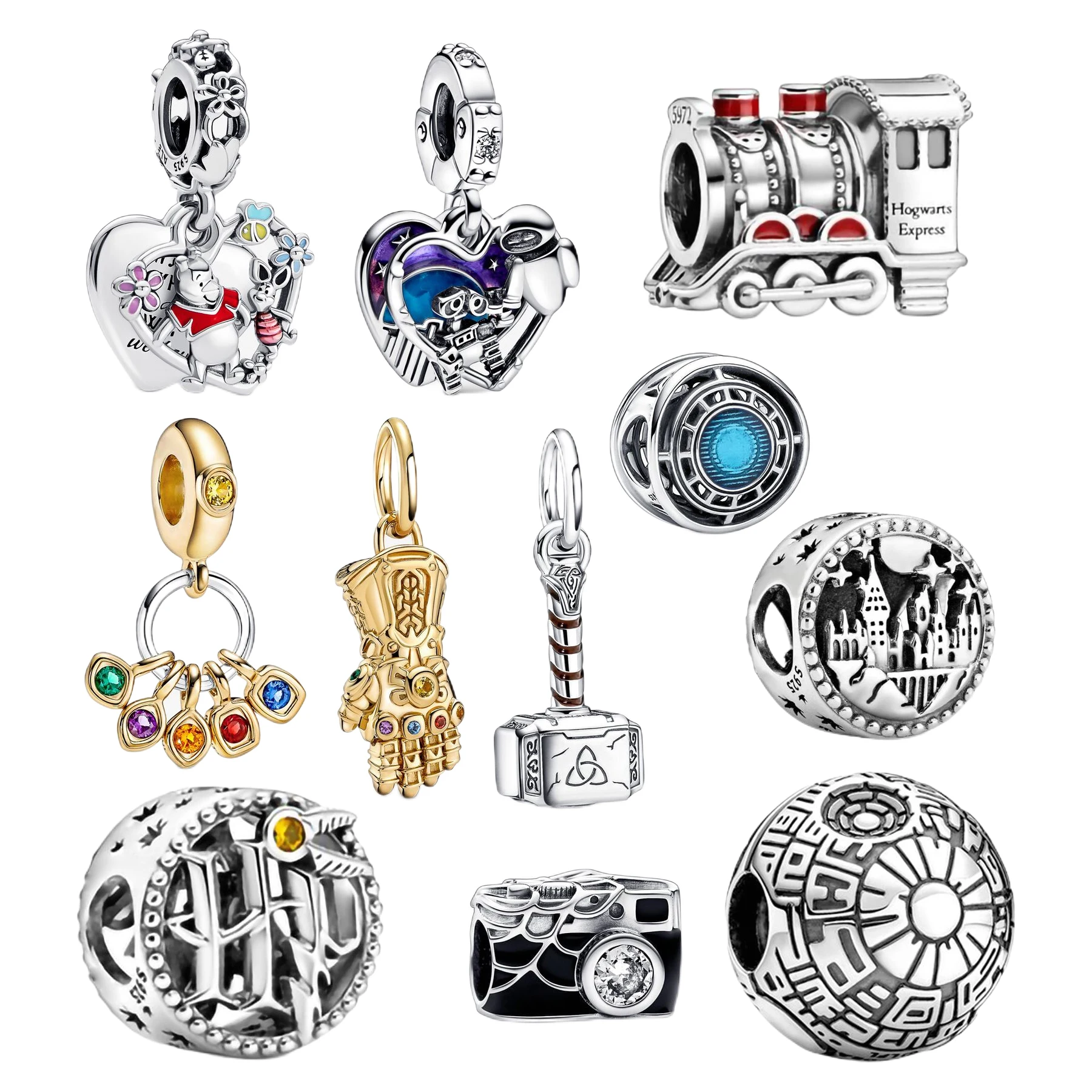 Очаровательный серебряный кулон Pandora S925 с замком Диснея Панцзя Винни Пух