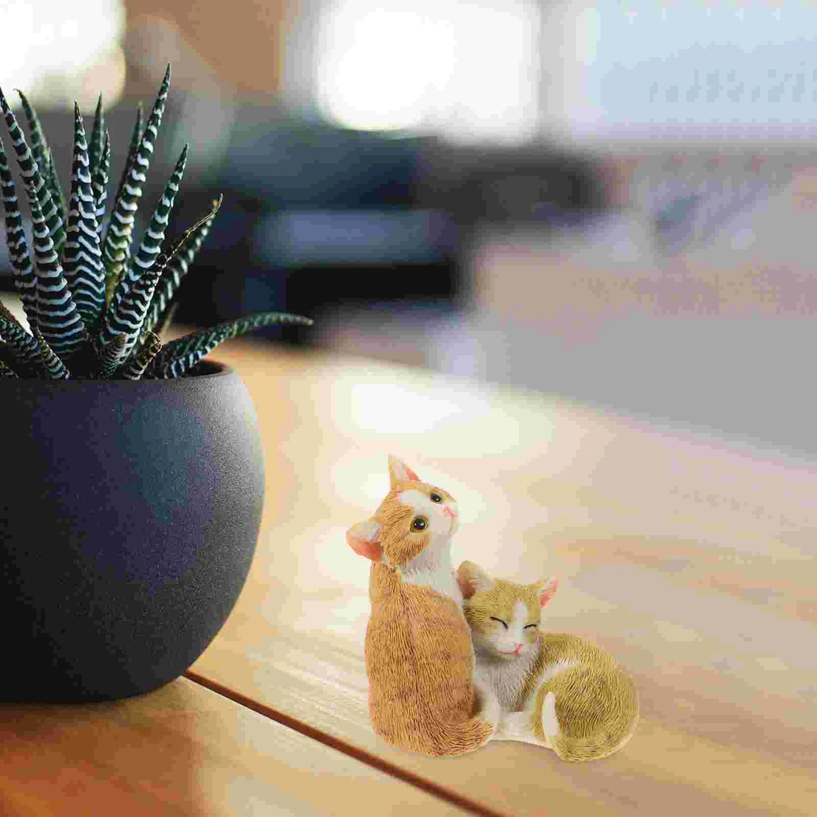 

Cat Statue Cat Figurine Desktop Cat Decor Fairy Garden Cat Miniature Cat Decoration