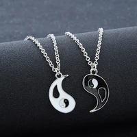 2pcsset retro classic tai chi bagua yin yang couple necklace best friend forever pendant necklace bff necklace jewelry gifts