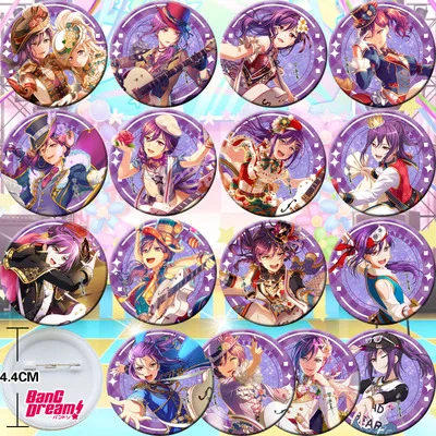 

16pcs BanG Dream Seta Kaoru Bedge Collect Badge 44mm Button Brooch Pin Souvenir Figuras Cosplay Gift 3841