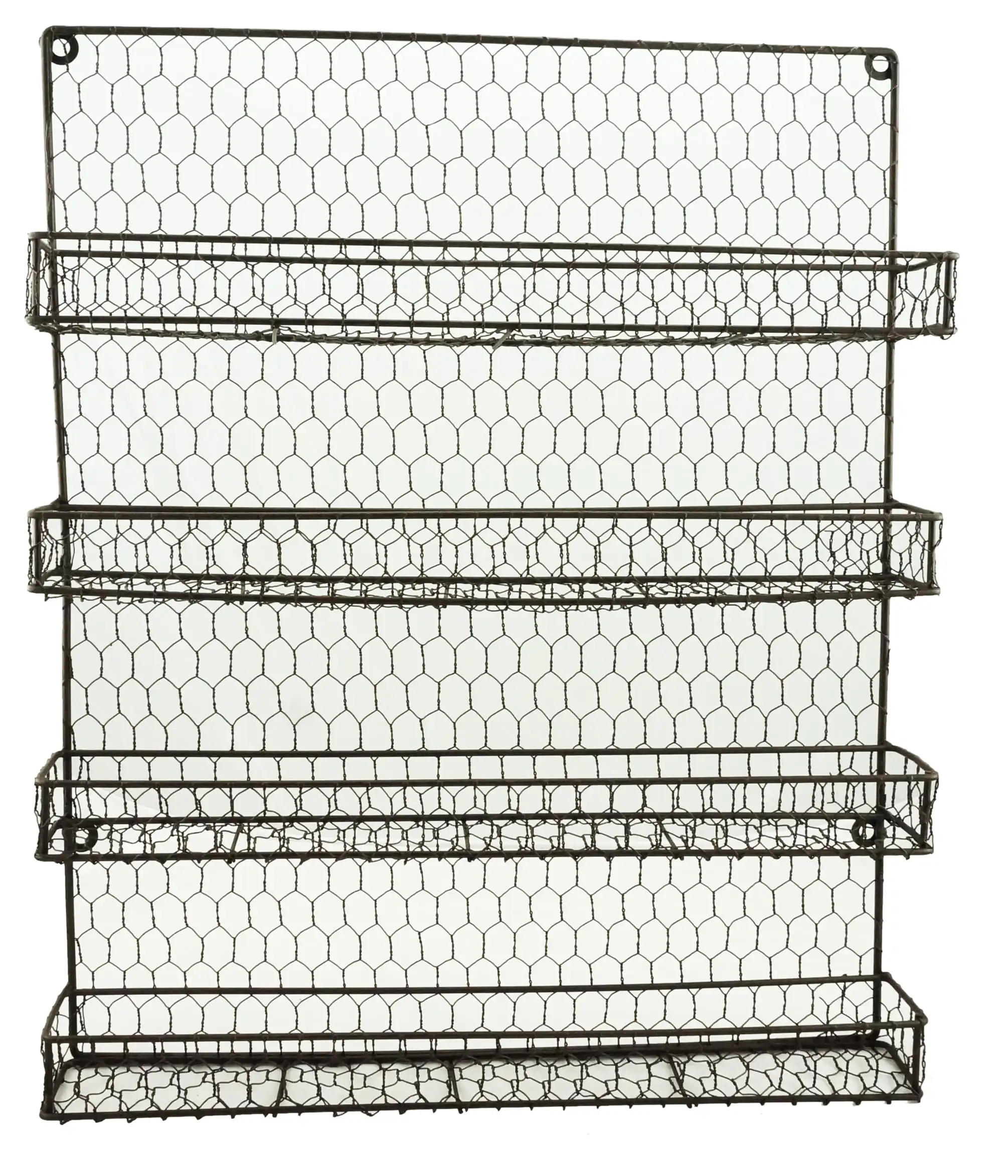 

Spice Rack Kitchen Wall Mount 4 Tier Metal Wire Spices Organizer Pantry Cabinet Chicken Wire Hanging Wall Mounted Cupboard Herbs