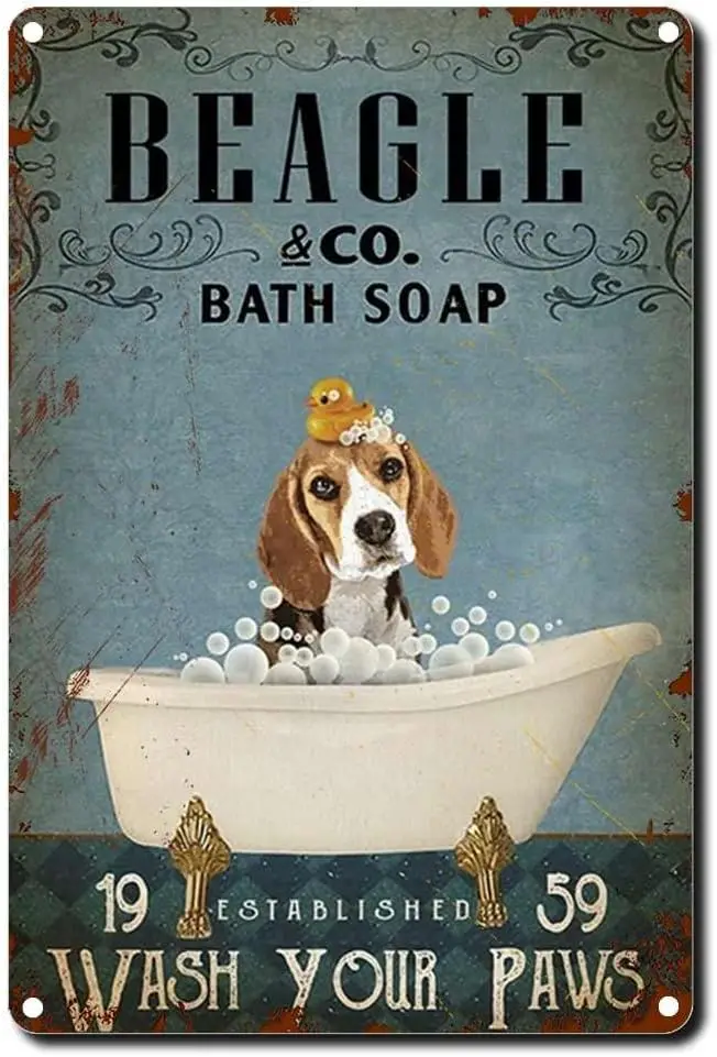 Tn Sgn Begle nd Bth Sop Compny Broom Wll Decorn Cretve Забавная новинка Metl Vntge Deco