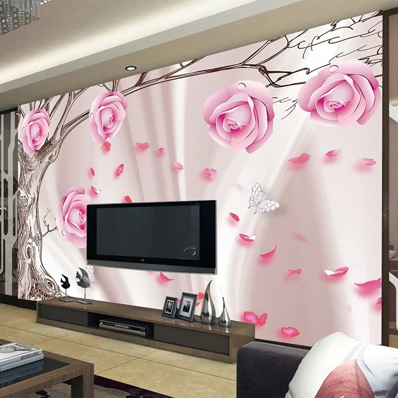 

Custom 3D Wallpaper Fantasy Flower Fashion Simple Butterfly Mural Living Room TV Background Wall Painting Papel De Parede Sala