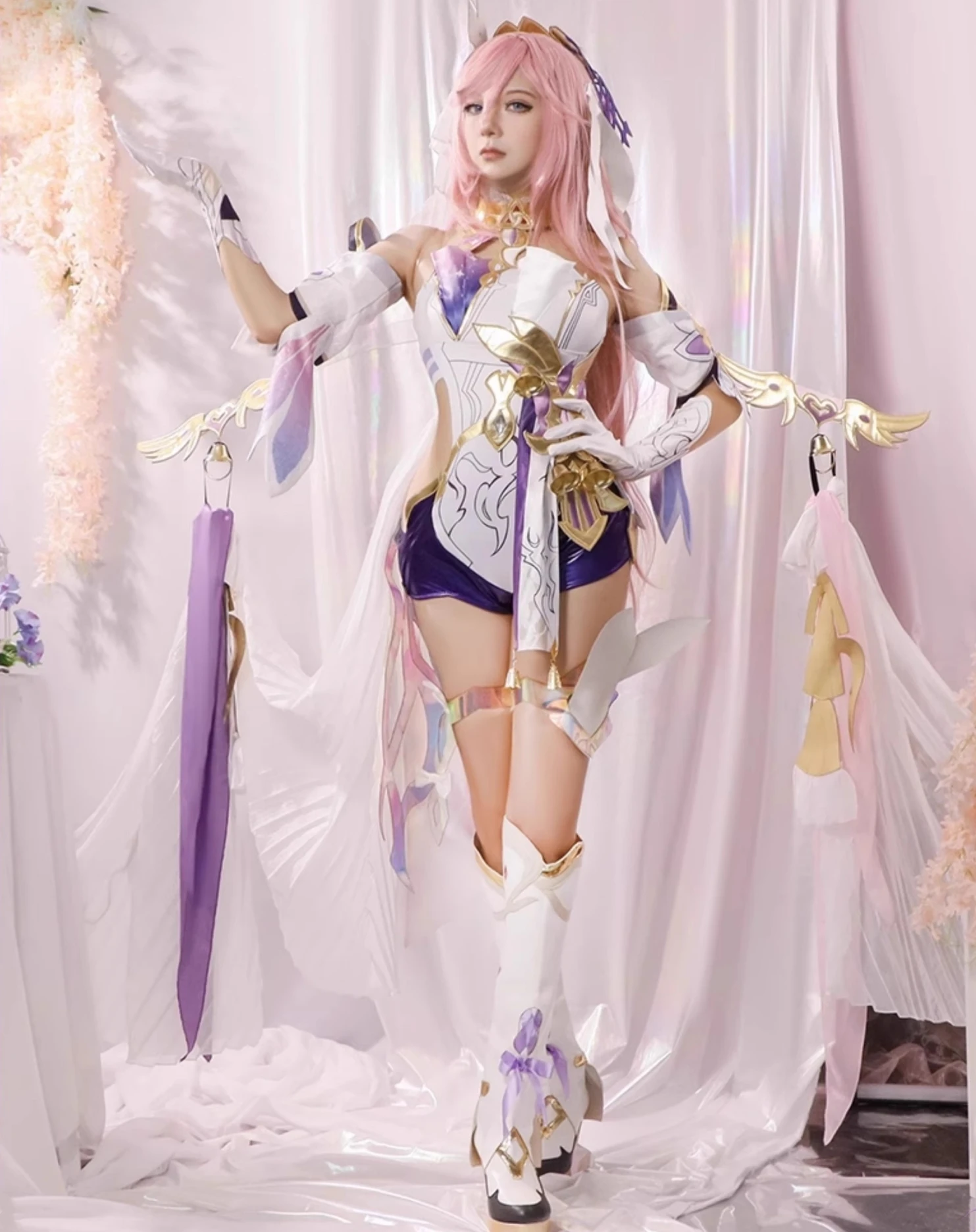Костюм для косплея Honkai Impact 3: Elysia парик-комбинезон эго-элисии костюмы на Хэллоуин