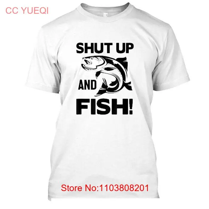 Новинка 00019 футболка с надписью Shut Up And Fish для мужчин и женщин
