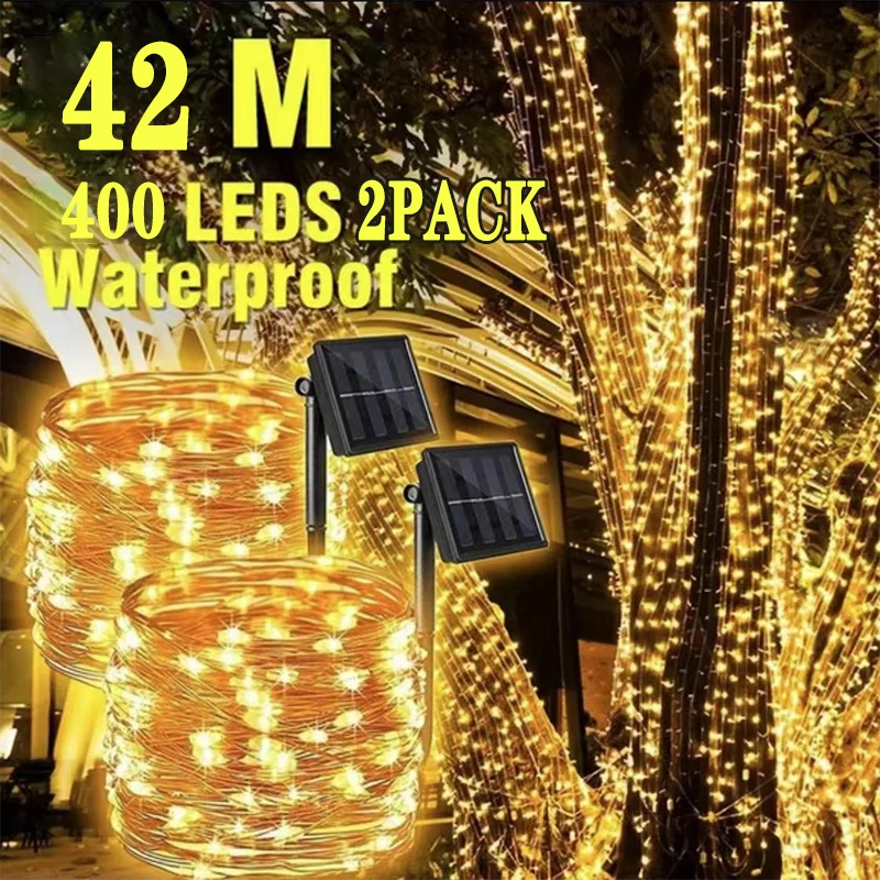 50/100/200/300/400LED Solar LED Light Outdoor Festoon Garden Fairy Light String Waterproof Christmas Garland Yard Decoration