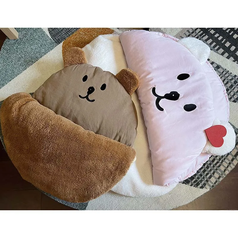 

Winter New Pet Sleeping Bag Dog Cat Bed Thermal Insulation Semi-Open Plus Velvet Kitten And Puppy Mat Soft Kennel Pet Items