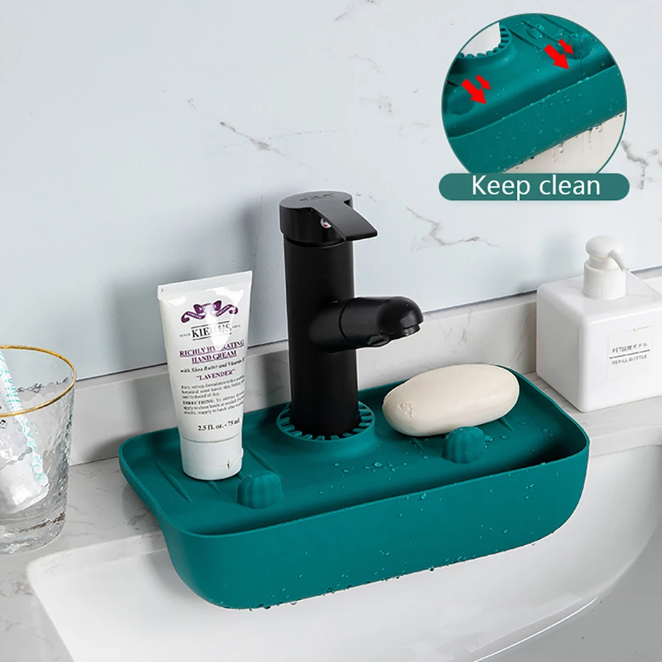 

Faucet Splash Drip Catcher Tray Sink Protectors for Kitchen Bathroom Dry Silicone Drain Mat Splash Proof Tools Home Accessories