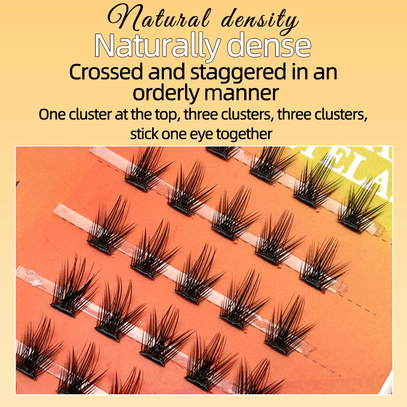 Без клея 6 рядов однорядный красный лотос человеческие накладные ресницы чистое