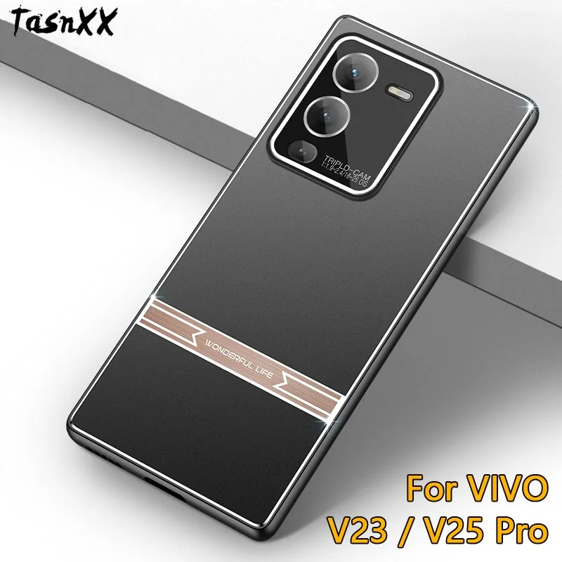 Матовый металлический мягкий чехол из ТПУ для VIVO V23 V23E V25 Pro полное покрытие защита