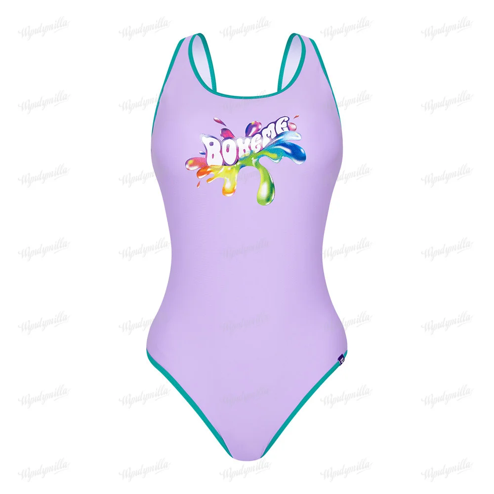 

Women's One Piece Sports Swimwear Athlete Sport Swimsuit Printed Bikini Race Beach Wear Bathing Suit Summer Push Up Swimwear