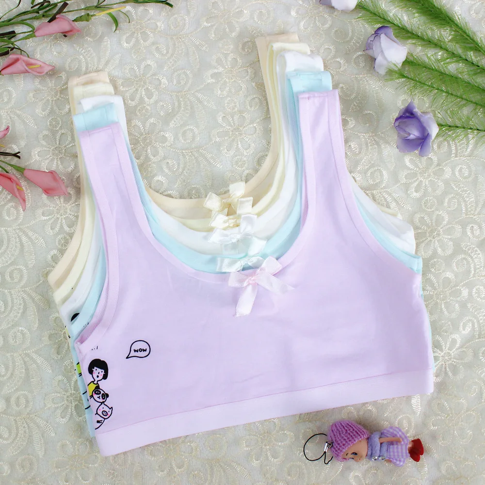 

3pcs New summer girls development period cotton vest underwear bra