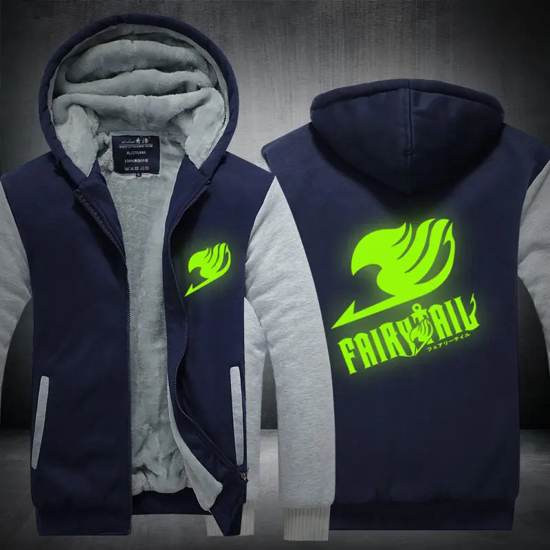 Fairy Tail Winter Jacket Camouflage Thicken Jackets Hooded Fleece Long Sleeve Down Jacket Man Casual Streetwear Men's Clothing