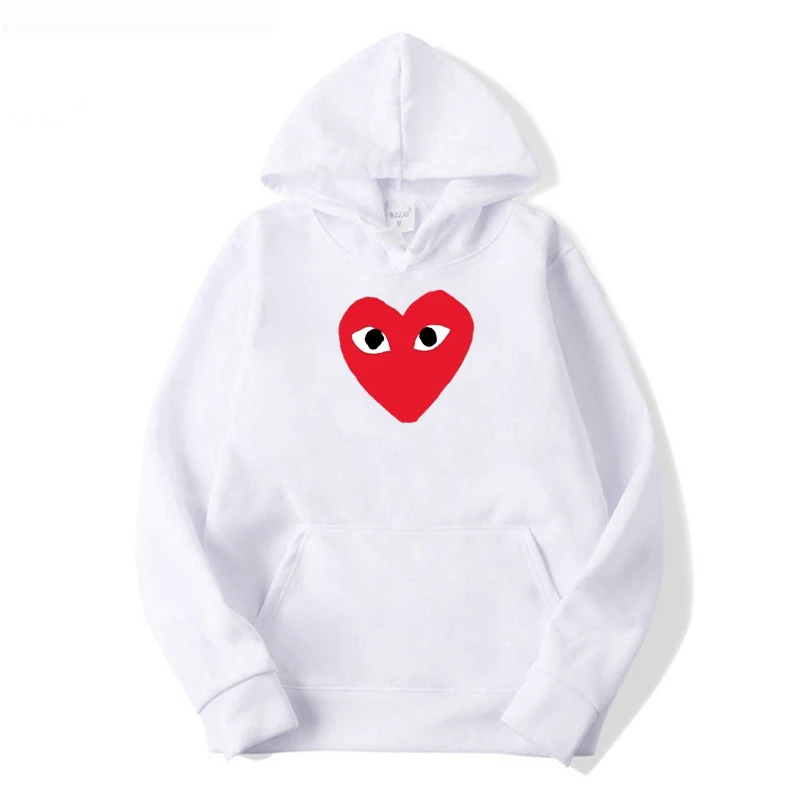 2022 Men's And Women's Hoodies Cotton Heart Eye Printed Pocket Wool Thick Lovers Loose Autumn Winter Unisex Couple Casual Hoodie